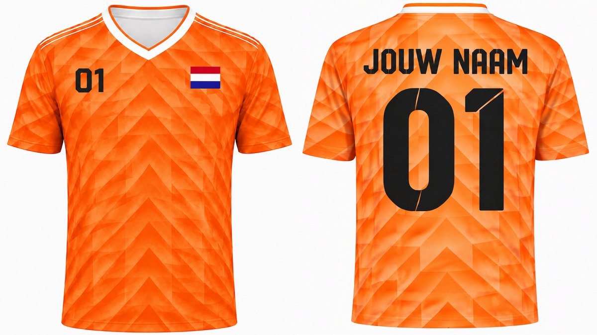 Voetbalshirt EK 1988 met eigen naam en nummer | Nederlands Elftal | EK 88 / WK Voetbal T-shirt gepersonaliseerd | Oranje sportshirt | Koningsdag | Holland T shirt | Maat XL