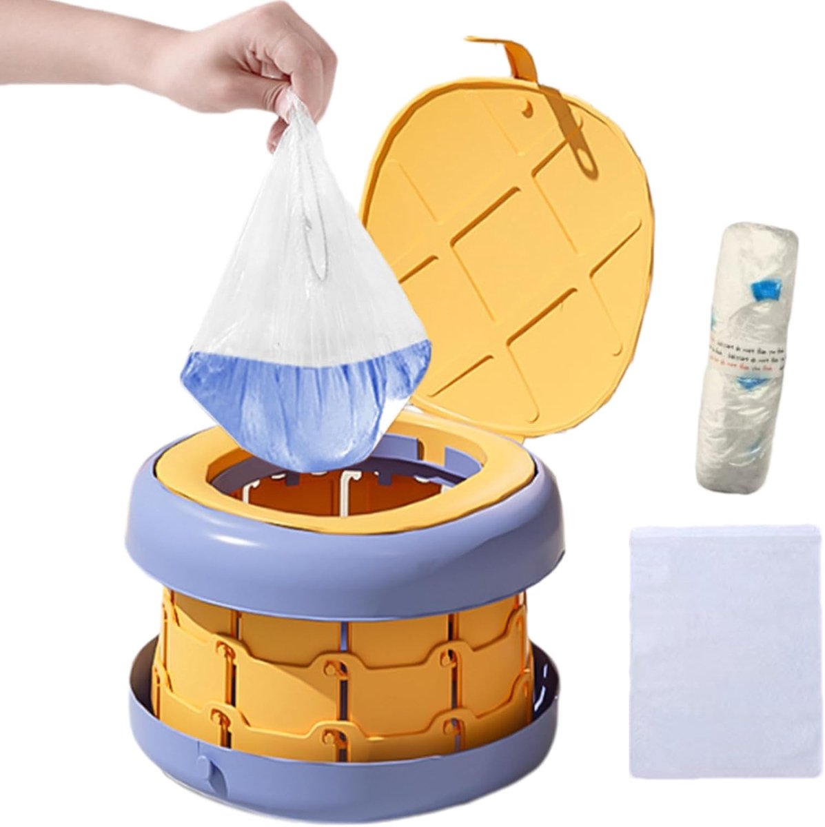Reis Potje - Draagbaar Toilet - Onderweg Zindelijk - Inklapbaar en Stabiel - 26 cm breed - Geel