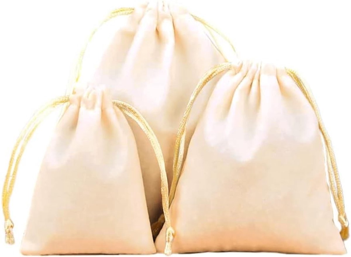Kleine Fluwelen Juwelen Tassen met Trekkoord - Stoffen Cadeautassen voor Sieraden, Bruiloften, Feestdagen en Verjaardagen - 5 x 7 cm, Luxe Cadeauverpakking, Organisatietas