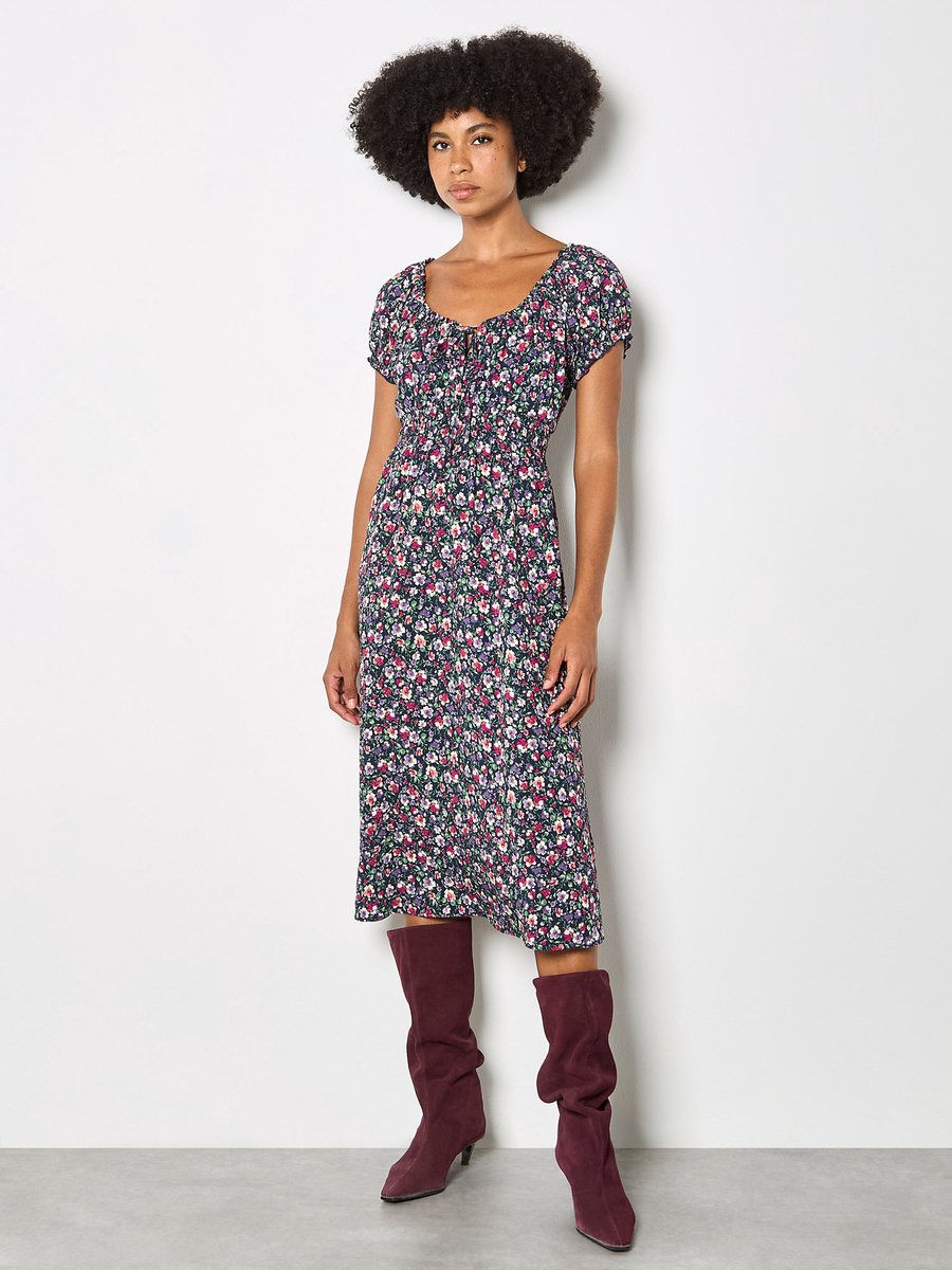 Midi-jurk met bloemenprint
