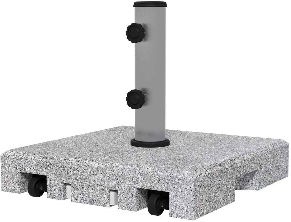 M-Goods Parasolstandaard Graniet 28 kg - Stabiele Parasolvoet - Wielen & Handvat - Geschikt voor Stokdiameter 32/38/48 mm