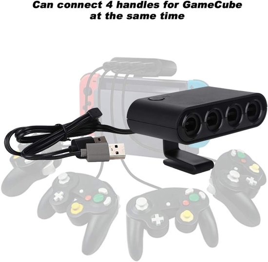 Gamepad Converter - Controller Adapter - Gaming - Vier Controllers Ondersteund - 9.5 cm - Zwart — afbeelding 3