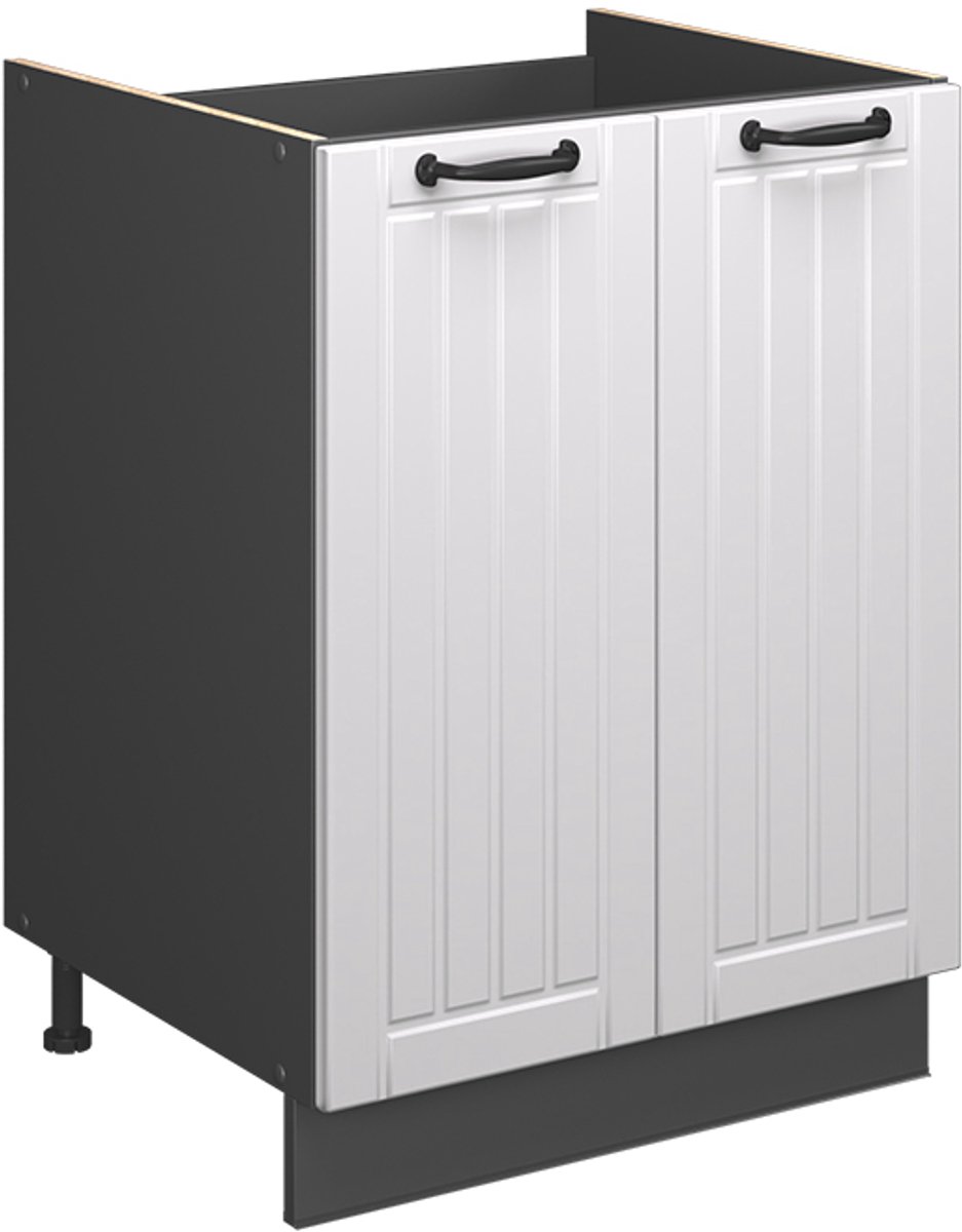 Vicco Wastafelkast Fame-Line, Wit Landhuis/Antraciet, 60 cm