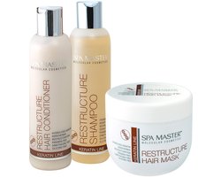 Spa Master Keratine Set – Keratine Shampoo, Conditioner en Haarmasker voor Droog en Beschadigd Haar – Kerathermie Set – 900 ml