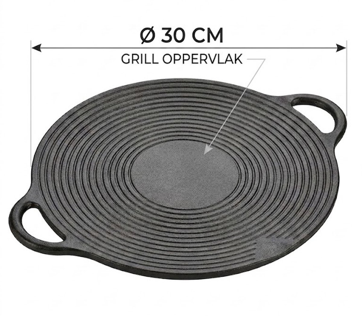 Koreaanse BBQ-grillpan-12 inch 30cm gietijzeren bakpan-anti aanbakplaat-voor inductie-gas-elektrische kookplaat-binnen/buiten