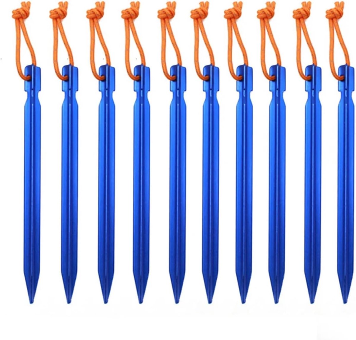 Tentharingen Set - Grond Ankers - Kamperen en Hiken - Lichtgewicht Aluminium - 18 cm Lengte - Blauw