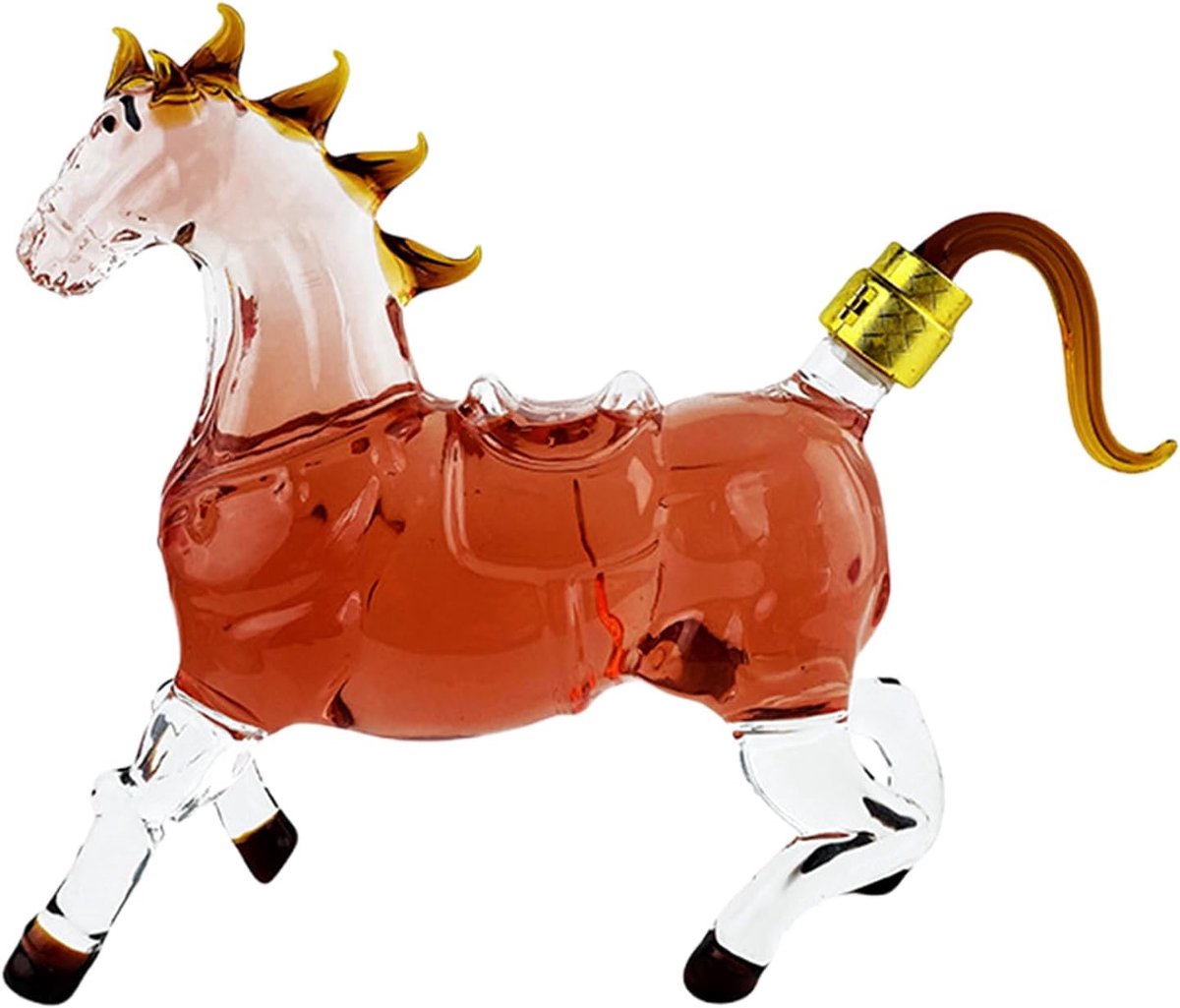 Wijn Karaff - Schenkfles - Dranken Serveren - Paard Ontwerp - 100cl - Transparant