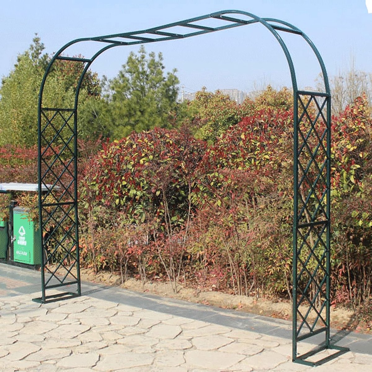 Tuinboog Klimplanten - Rozenboog Steun - Tuin Decoratie - Gegalvaniseerd Staal - 120-270cm Breed - Wit