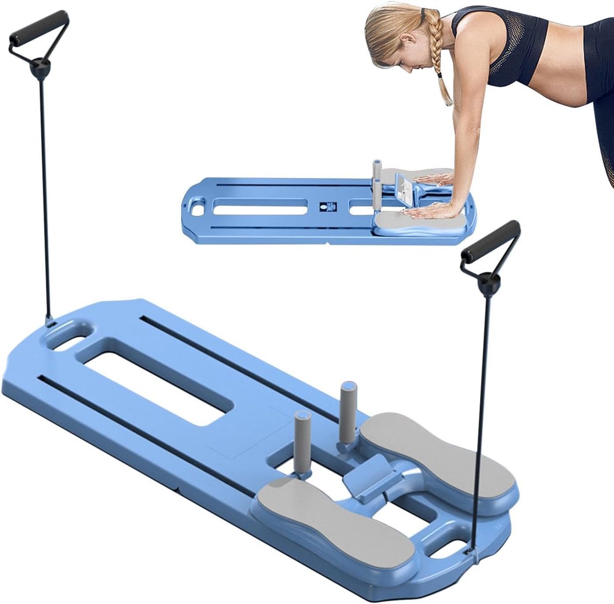 Pilates Board - Schuifplank Fitness - Thuis Trainen - Veelzijdig Ontwerp - 102x36cm - Blauw
