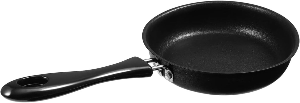 Koekenpan Gietijzer Mini pan omelet Ontbijt bereiden Gelijkmatige warmte 25x12x2.8 cm Zwart