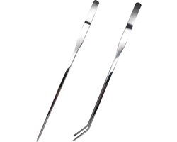 Lange pincet - Voedertang aquarium - Reptielen voeren - Antislip punt - 27 cm - Zilver