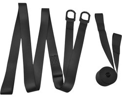 Sleeptouw Set - Trekband Ski - Winterse Uitrusting - Duurzaam Nylon Metaal - 3.8 x 432 cm - Zwart