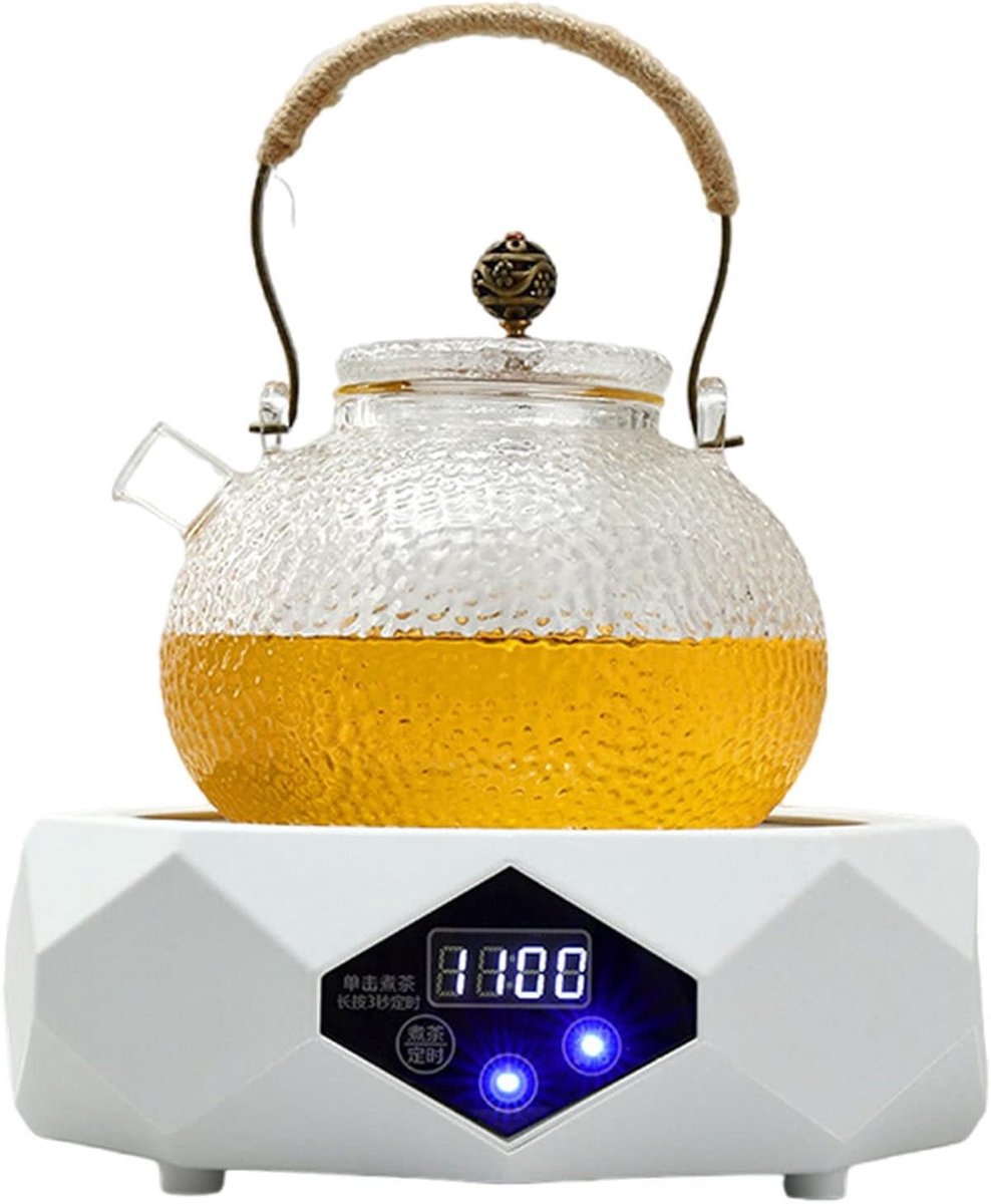 Elektrische Kookplaat - Theemaker Waterkoker - Thee Zetten - Keramisch Paneel - 205 mm - Wit