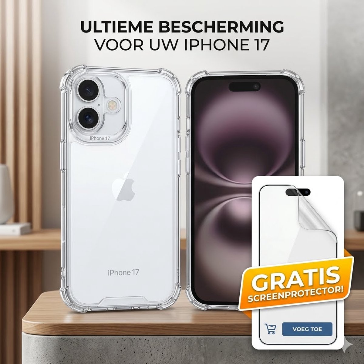 Rixus Anti-Burst Case For Apple iPhone 17 Transparent