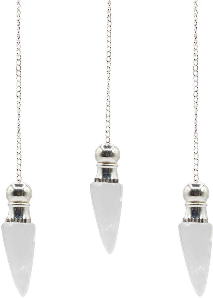 Secret Cavity Discovery of Truth Pendulum - Clear Quartz - Silver Plated