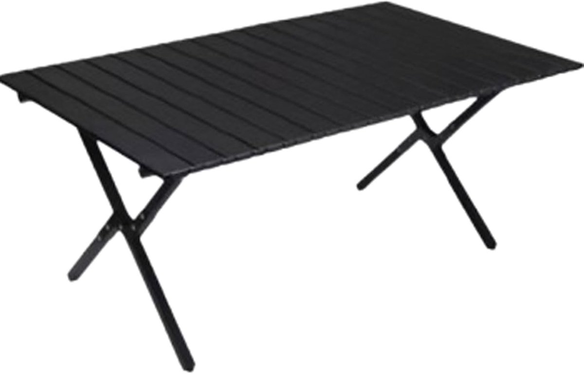 Opvouwbare Tafel - Rollende Tafel - Buitenactiviteiten - Stabiele Steun - 150x70cm - Zwart