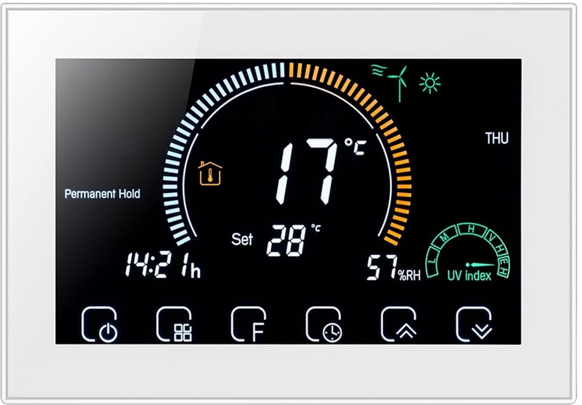 Digitale Thermostaat - Slimme Regelaar - Comfort Thuis - Wifi Programmeerbaar - 3500W - Wit