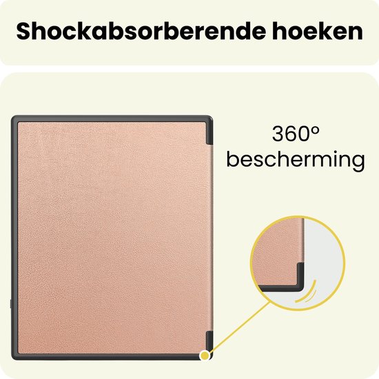 Hoes Geschikt voor Kobo Elipsa 2E - E-reader Bescherm Hoesje Case Sleep Cover Met Screenprotector - Hoes Geschikt voor Kobo Elipsa 2E Hoesje - Rosé Goud — afbeelding 5