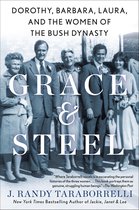 Boekomslag: "Grace & Steel" met een zwart-witfoto van vijf personen in nette kleding.