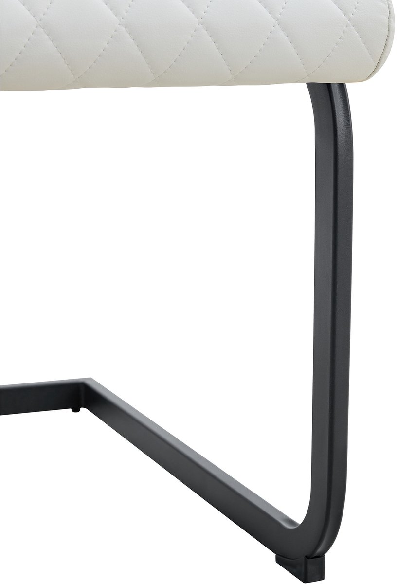 MODENUIT Ronde Eettafelset - 107 cm - Dubbele Opberglaag - Voor Eetkamer en Kleine Ruimtes - MDF en Metaal - Zwart en Wit Zwart, Wit