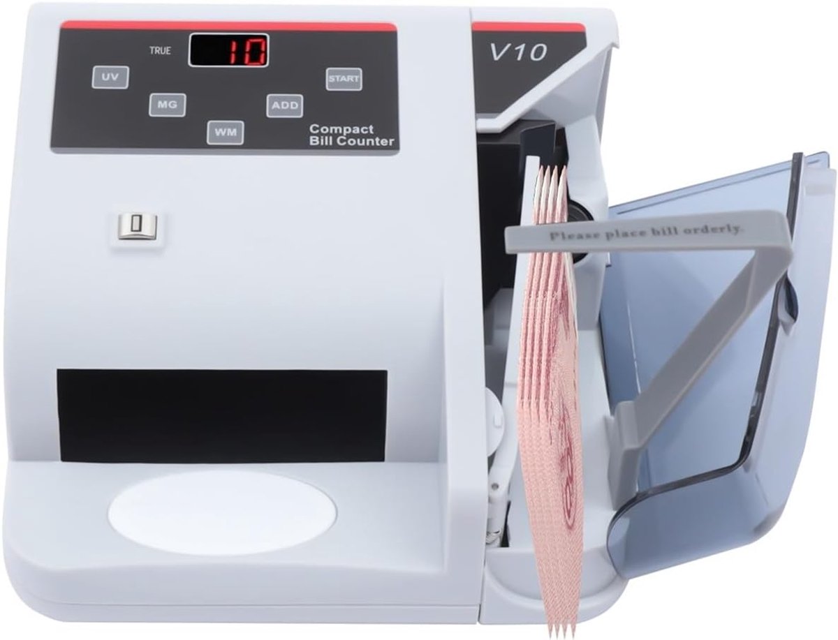 Geldtelmachine - Biljet Tellen - Efficiënt Tellen - Meerdere Detectie - 600 Stuks/Min - Zwart