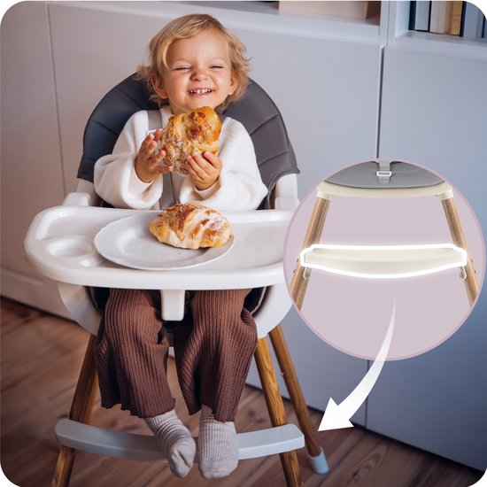 MoMi REKI 2-in-1 Kinderstoel - Meegroei Kinderstoel en Stoeltje - Tot 20 kg - Grijs van MoMi — afbeelding 4