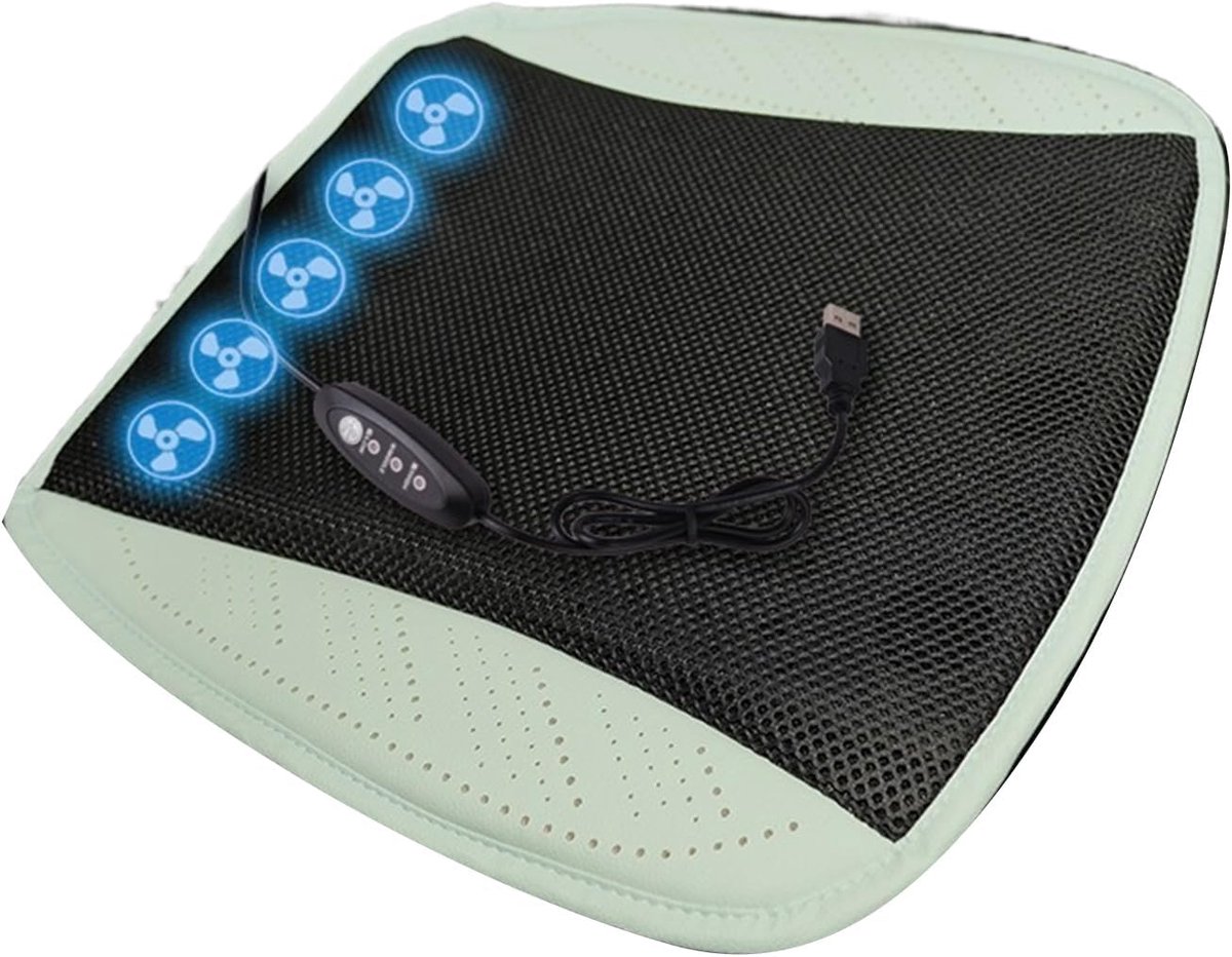 Auto Zitkussen - Ventilatie Kussen - Comfortabel Zitten - Verstelbare Ventilator - Niet Gespecificeerd - Lichtblauw