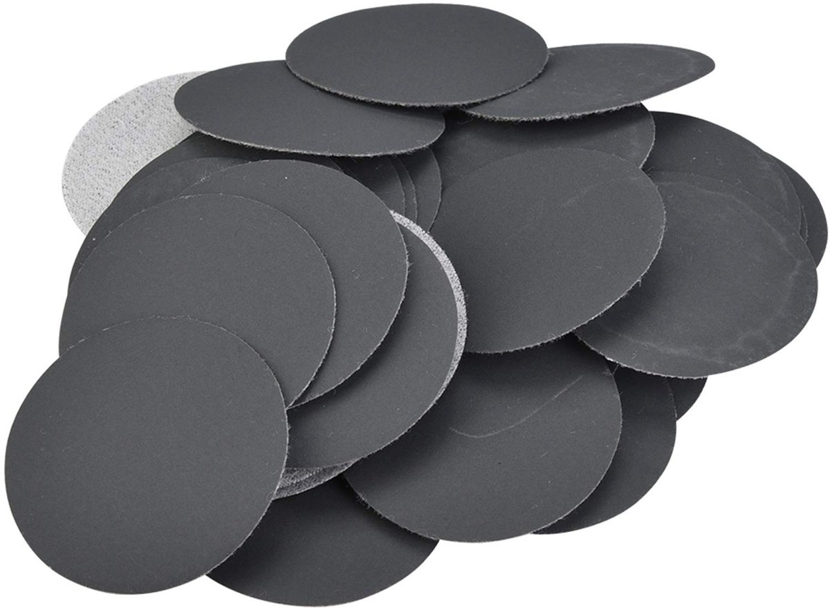 Dailygoods- Schuurschijven 50 mm - Schuurpapier Set 50 Stuks - Korrel #180/400/1500/5000/10000 - Rond - Voor Vlakschuurmachines - Materiaal: Schuurpapier