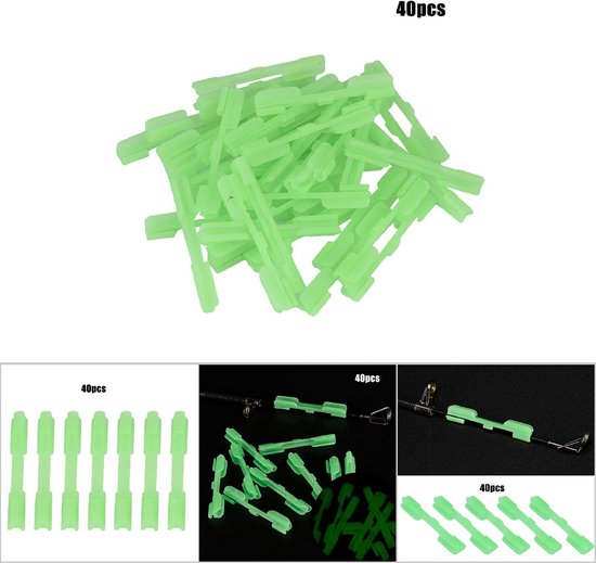 Dailygoods- Hengel Clips 40 Stuks - ABS Kunststof - Lichtgewicht - Draagbaar - Voor Nachtvissen - Geschikt voor Staafdiameters 1,5/2/2,5 mm - Vishulpmiddelen van Dailygoods — afbeelding 3