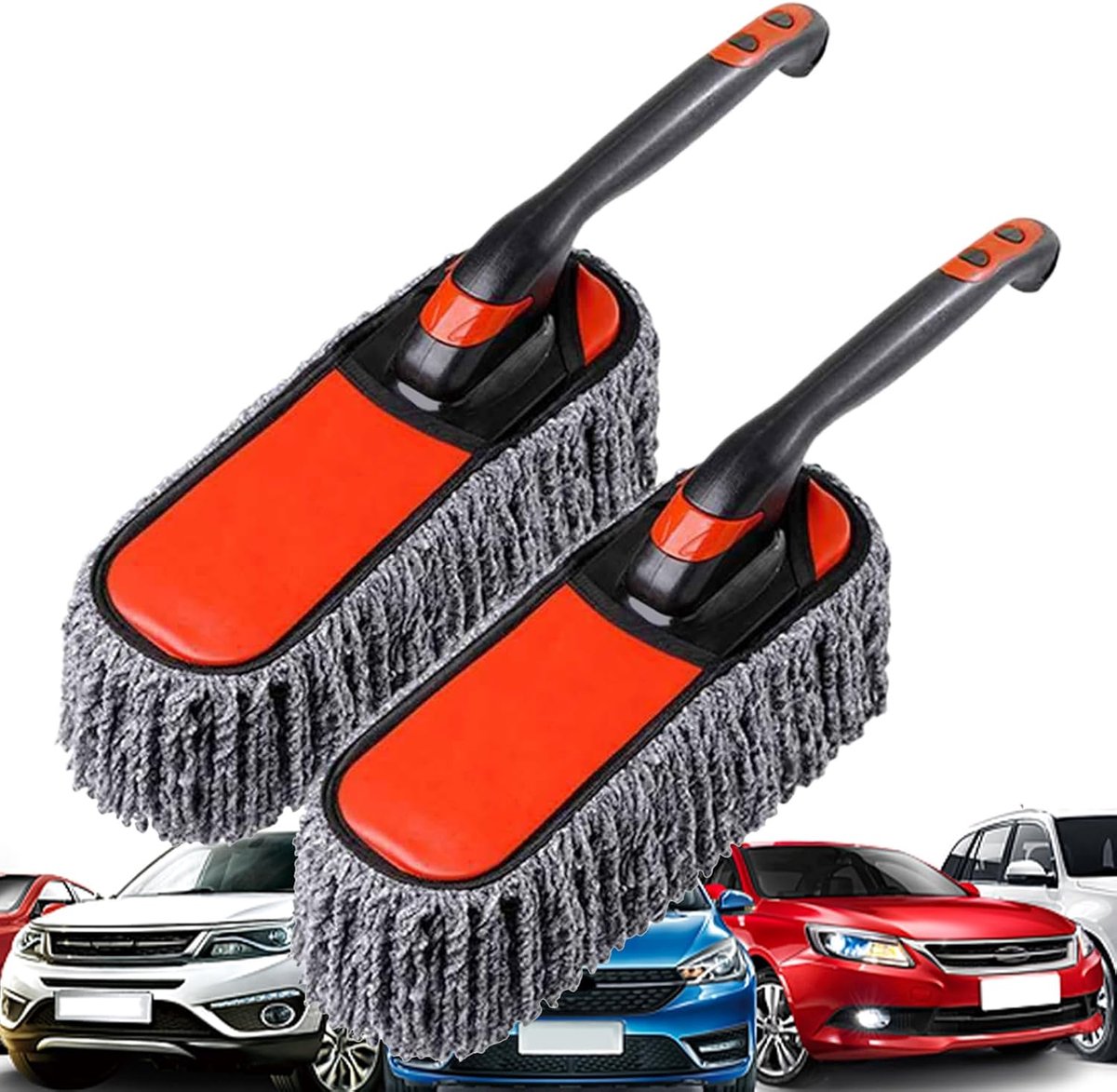 Auto Stofborstel Set - Reiniging Tool - Auto Interieur Reinigen - Wasbaar Ontwerp - Niet Gespecificeerd - Grijs