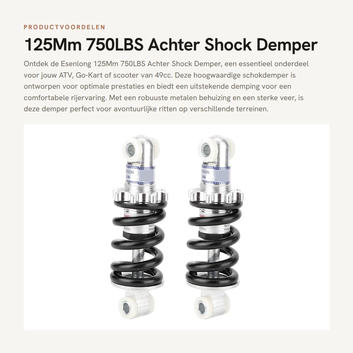 Dailygoods- Schokdemper 125mm - Achter Schokdemper