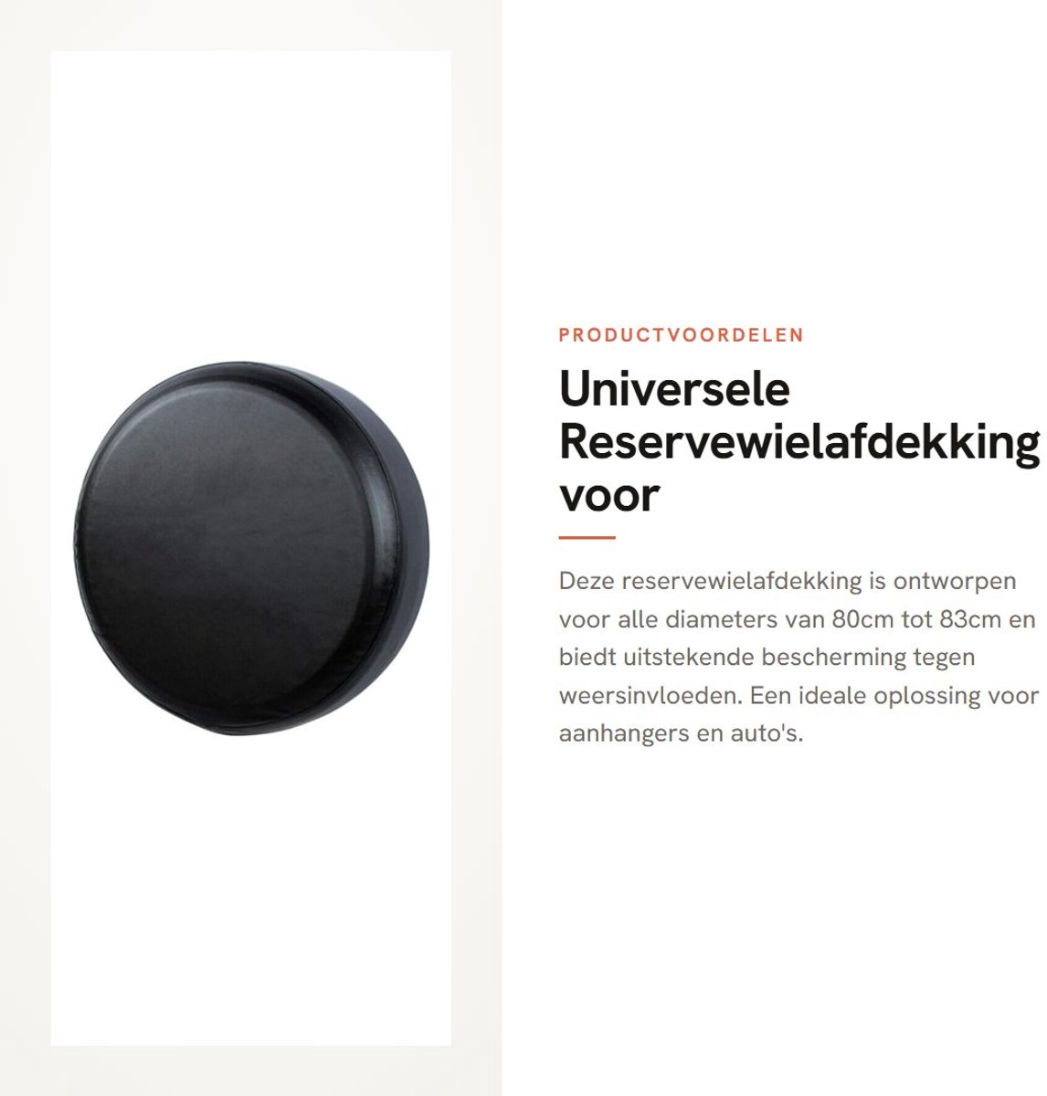 Dailygoods- Reservewielafdekking Universeel 17 Inch - Waterdichte Bescherming - Kunstleer - Eenvoudige Installatie - Verstelbare Pasvorm - Duurzaam en Weerbestendig - Bandafdekking
