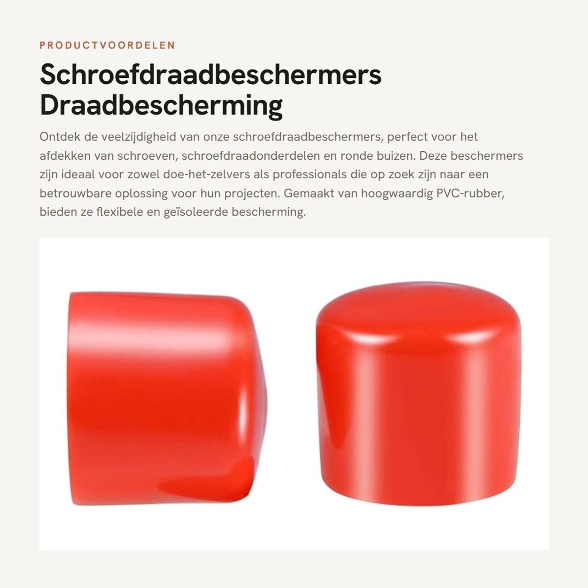 Dailygoods- Schroefdraadbeschermers 38mm - Ronde Buis - Draadbeschermers - 50 Stuks - PVC-Rubber - Flexibel en Geïsoleerd - Draadkap