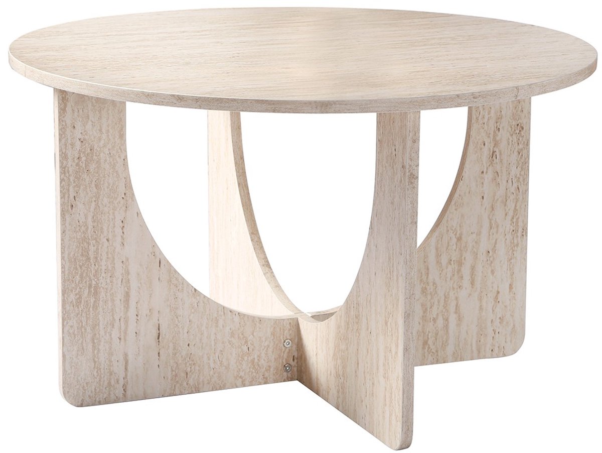 CaliCosy Ronde salontafel Ø70 cm in travertijndecor MARTA Beige