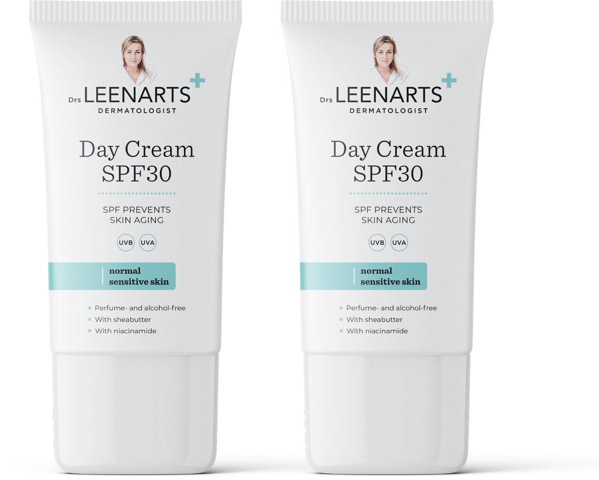 Drs Leenarts 2x 50ml Dagcrème SPF 30 – Parfumvrij – Met squalaan & vitamine E – 100 ml