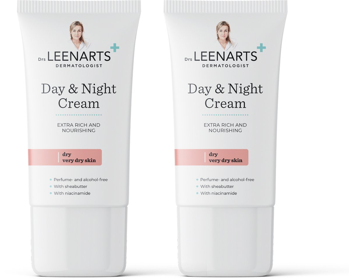 Dr Leenarts 2x Dagcrème en Nachtcreme – Voor droge tot zeer droge huid – Parfumvrij – 100 ml
