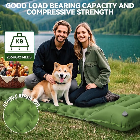 Slaapmat - Slaapmat Zelfopblazend - Luchtbedden - Met Kussen 200 X 68 Cm - Ultralicht Opblaasbaar Waterdicht Bed Voor Trekking, Tent, Backpacken, Hangmat van Merkloos — afbeelding 2