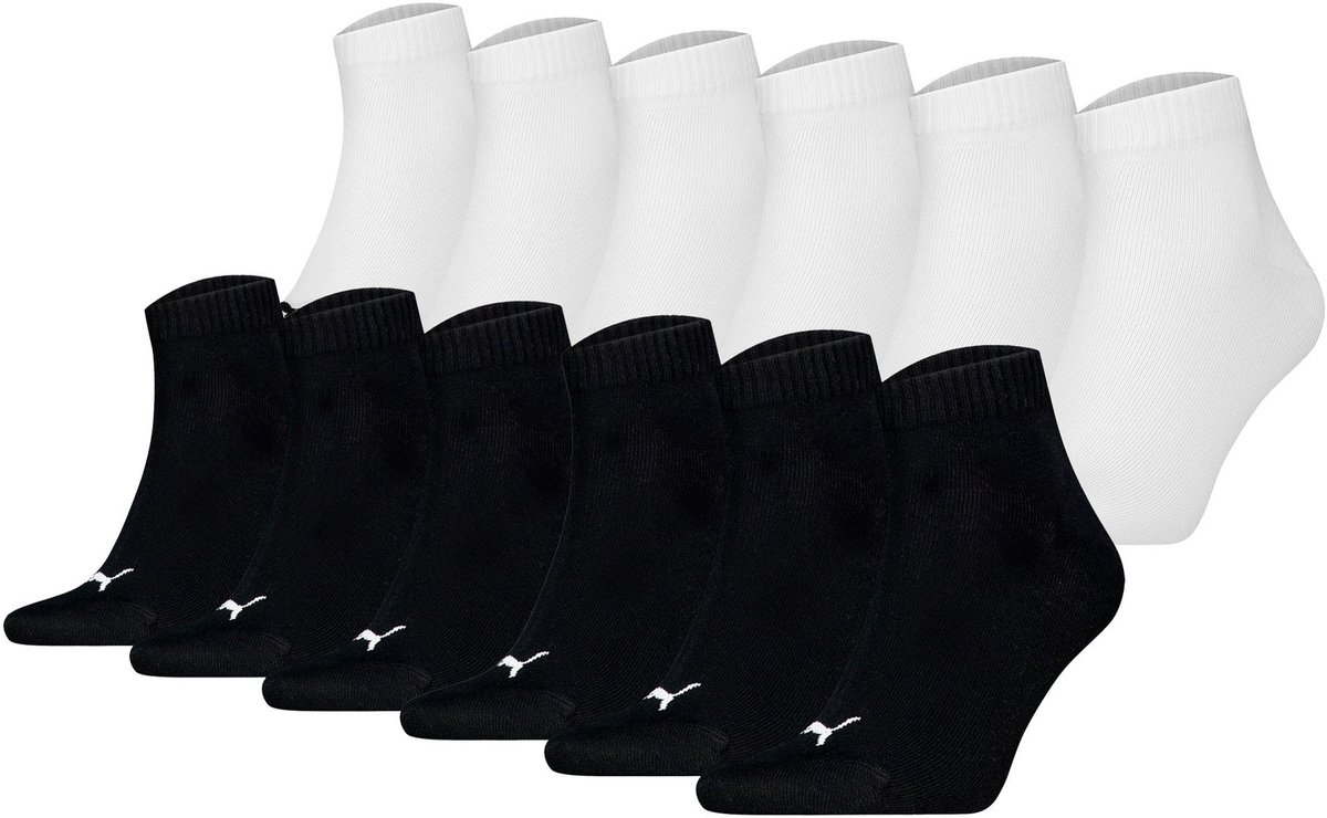 Puma Sokken Quarter Plain ECOM 12P 43-46 Verpakking van 12 Zwart