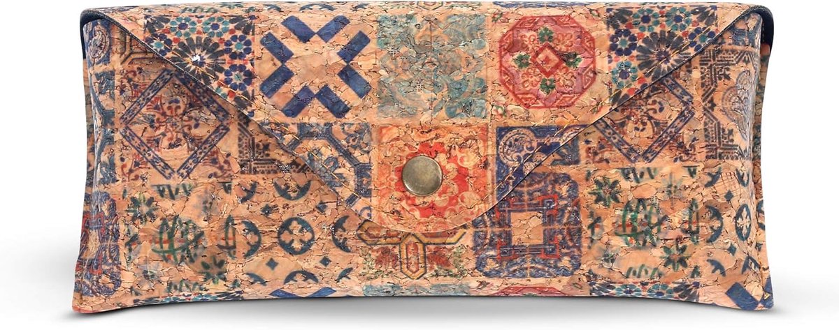 Bril etui hard - kurk - boho design - perfect voor zonnebrillen en leesbrillen - SnelShoppen