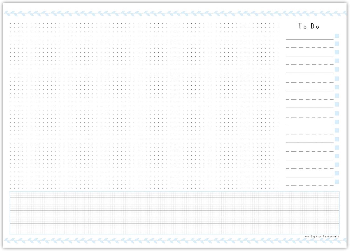 SnelShoppen - Bureauonderlegger A3 - Af te scheuren Papier met To-Do-Lijst en Kalender - 25 Vellen - Ideaal voor Bureauorganisatie - Perfect voor Meis