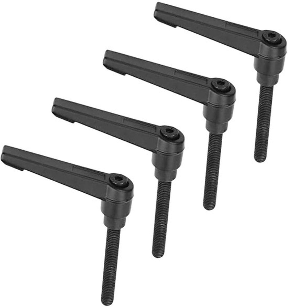 Verstelbare klemhendel greep - 4 stuks roestvrij staal M8 - Machinegrepen voor gereedschapsmachines - Bevestigingsgreep zwart 40 mm.