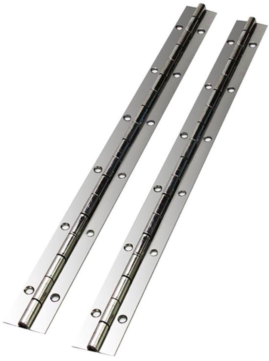 Meubelscharnier 300mm - Roestvrij Staal - Heavy-Duty - Scharnier Reparatie Plaat - Kastdeurscharnier - Zilverkleurig - Schroefgat-Ø 50mm
