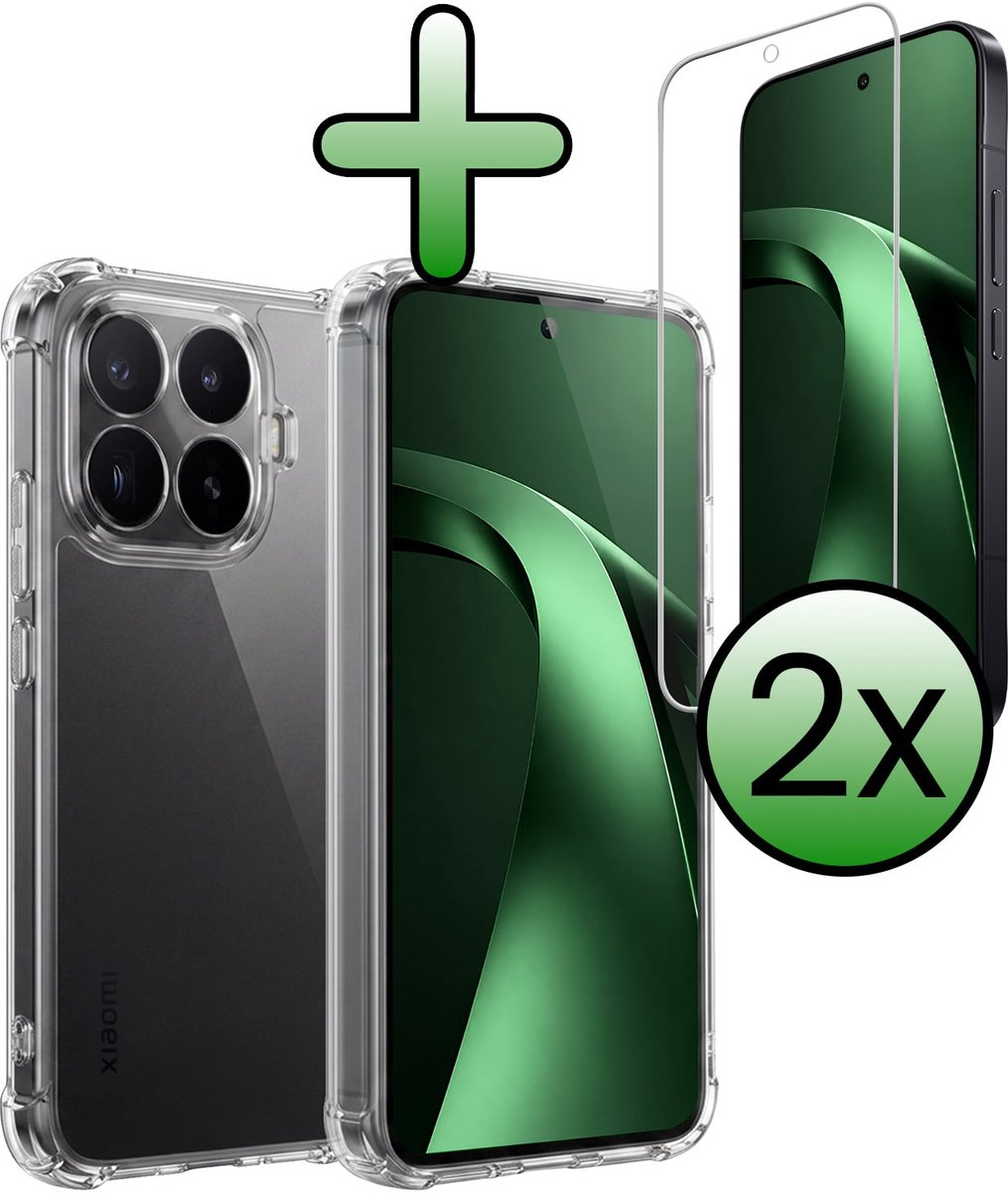 Hoesje Met Screenprotector - 2 Stuks - Geschikt voor Xiaomi 17T Pro - Sterk & Shockproof - Siliconen Case - Back Cover - Telefoon Hoes - Shock Proof - Transparant