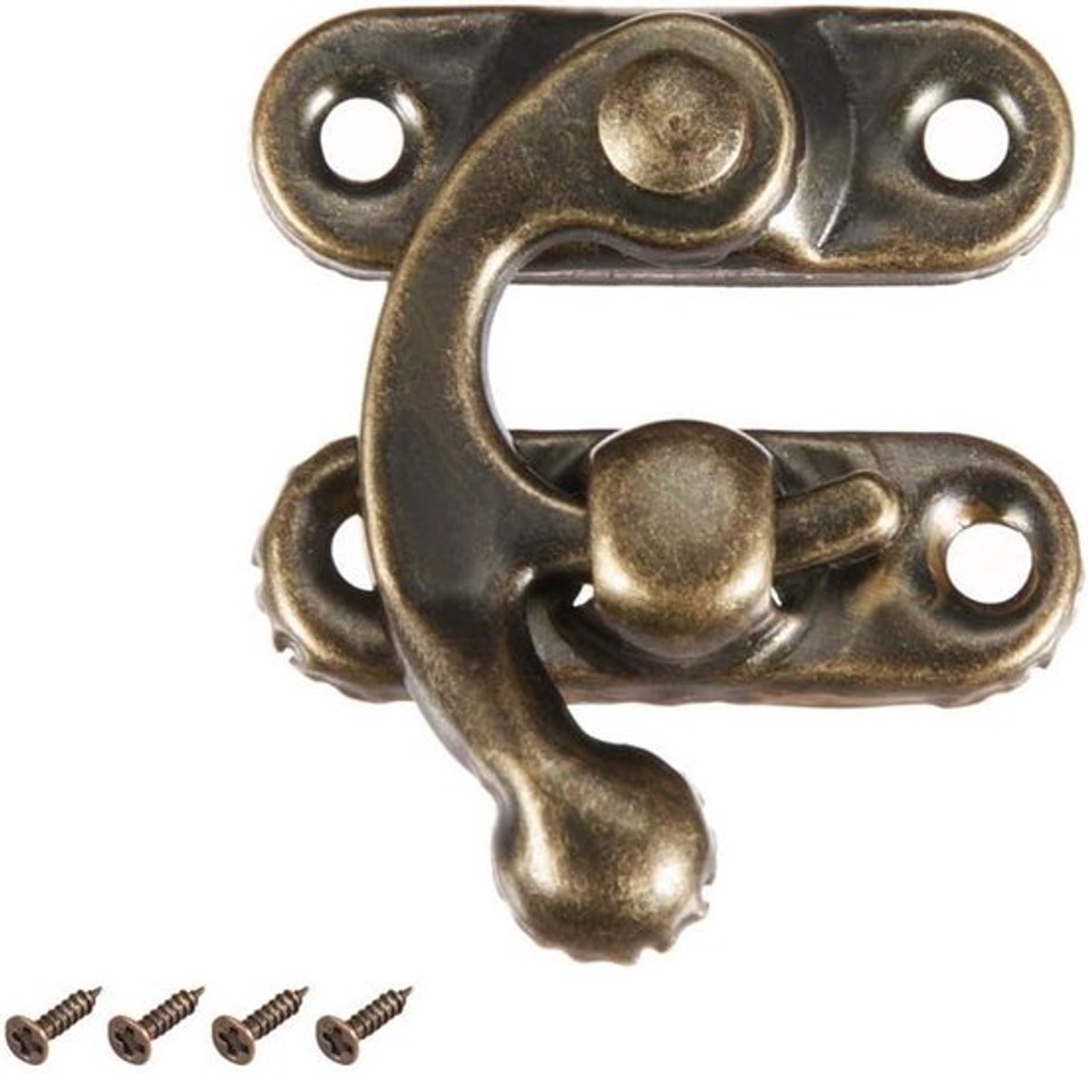Antieke houten doos latch decoratie - sieradendoos & geschenkdoos - inclusief schroeven - 29 * 33mm - bronskleurig