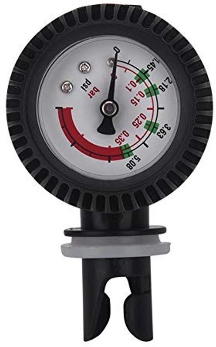 Kajakbarometer - Drukmeter 0-0,35 bar - Luchtdrukmeter - Ventieladapter - Geschikt voor rubberboot/SUP-board - Eenvoudige installatie
