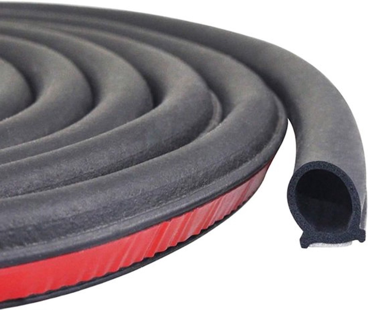 Universele Auto Deurrubber Dichtstrip 12 m - Rubber Profiel voor Deurafdichting, Randbescherming, D-vormig, Zwart