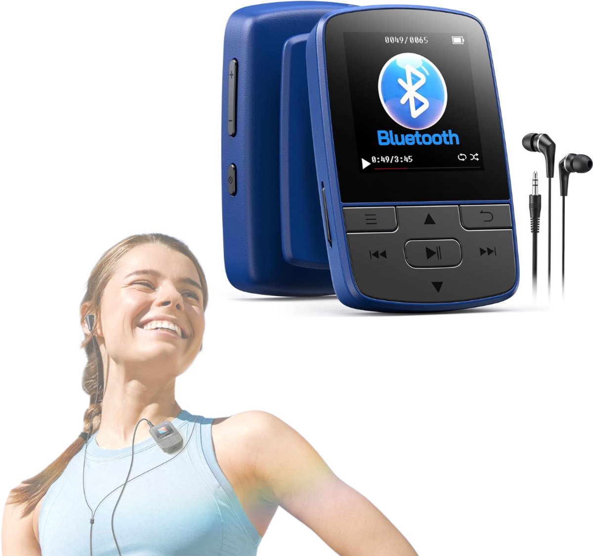 ApexArte® MP3 Speler Bluetooth - FM-Radio - Blauw