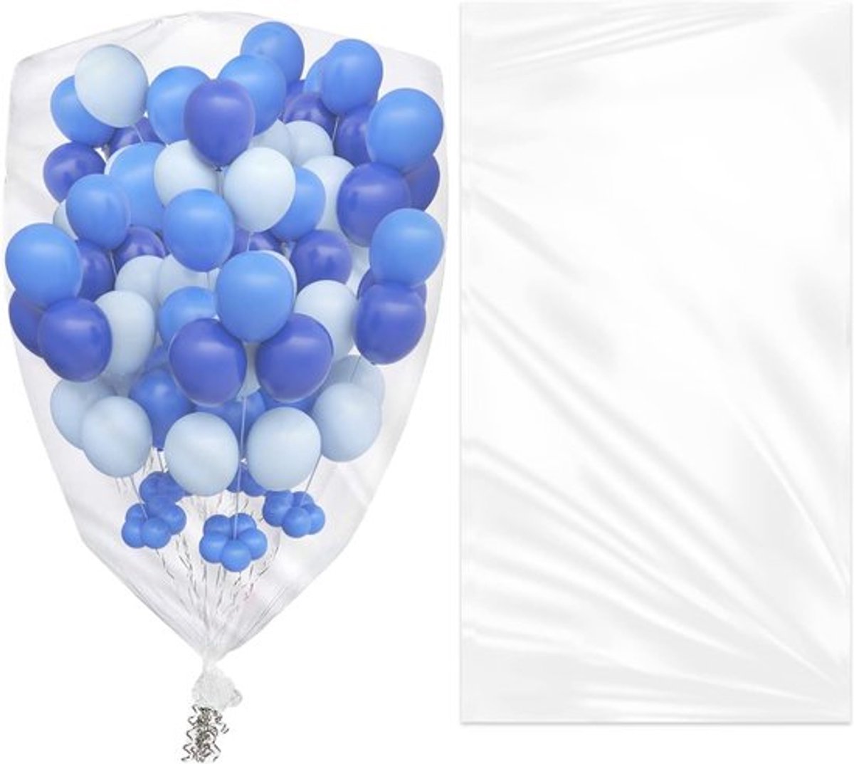 Grote doorzichtige ballonzakken voor transport en opslag, 2 stuks, ideaal voor feesten en evenementen, 1.5 x 2.5m