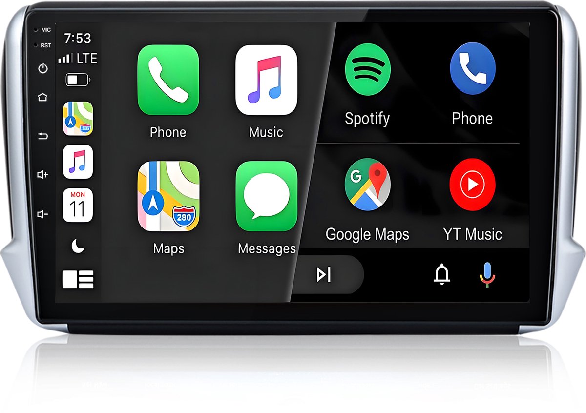 Cestovet Autoradio - Geschikt voor Peugeot 208/2008 2012-2018 - Draadloze CarPlay & Andriod Auto - 10-inch Touchscreen - Bluetooth - GPS Navigatiesystem - WiFi - Stuurwiel bediening - RDS - FM - 2GB+64GB
