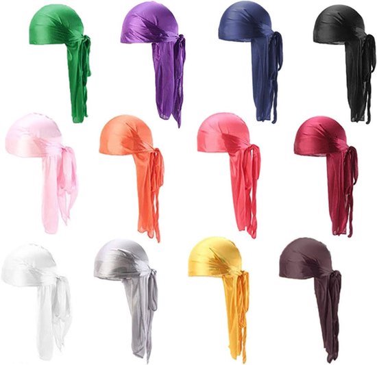 12-Pack Haarbanden voor Vrouwen en Mannen - Hoofdband voor Haaruitval - Hiphop Accessoires - Verschillende Kleuren.